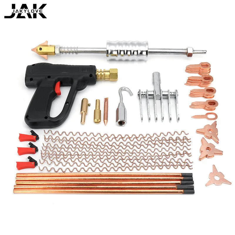 86pcs Dent Repair Puller Kit Car Body Dent Spot Repair Removal Device Welder Stud Mini Welding Machine Pulling Hammer Tool Kit