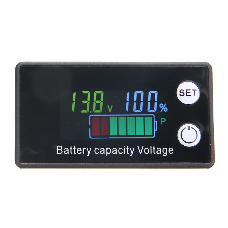 

Battery Capacity Indicator Lead Acid Lithium Voltmeter DC 8V-100V LCD Display Voltage Waterproof Voltage Meter Tester