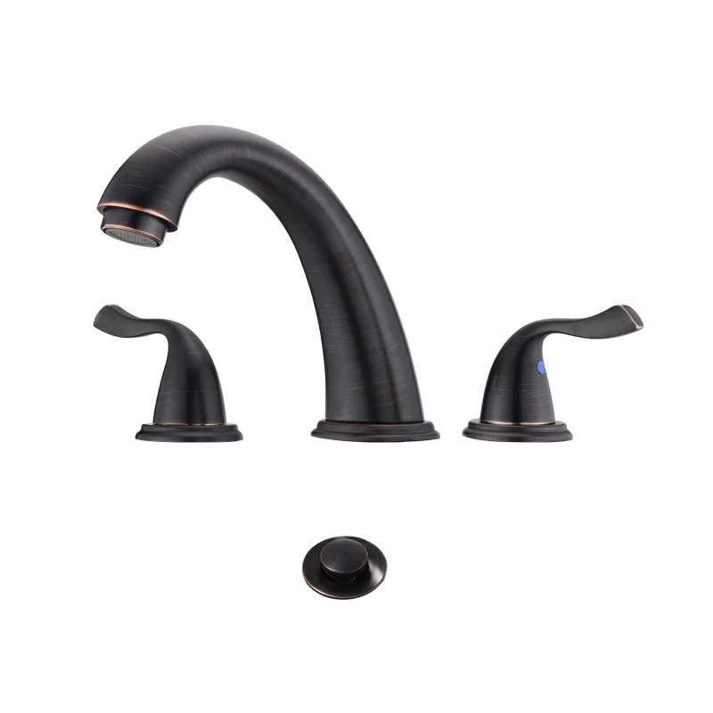 

8-Inch 3 Holes 2 Handles Bathroom Sink Faucet\ Oil Rubbed Bronze Oil-Rubbed Bronze Brass [US Stock]