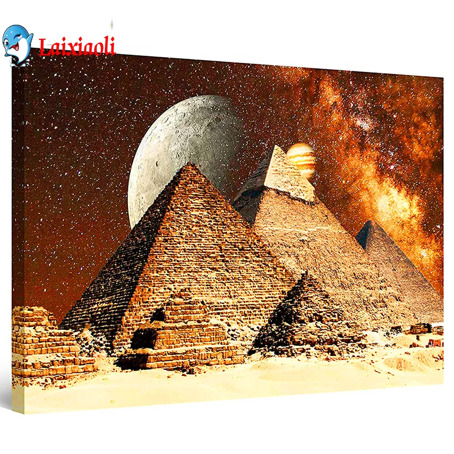 Абстрактная алмазная живопись сделай сам египетская пирамида сфинкс мозаика