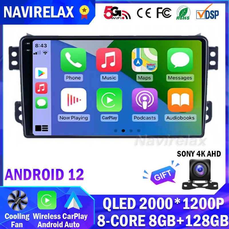 

Android 12 Car Stereo For SUZUKI Splash Ritz OPEL Agila 2008-2014 Car Radio Carplay GPS Navigation Multimedia Player Head Unit