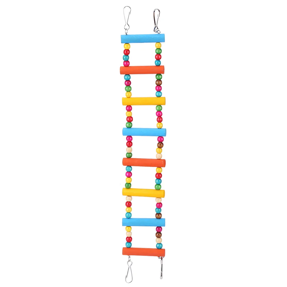 

Попугай, птица, хомяк, красочная деревянная искусственная моста, забавная игрушка для скалолазания (9 шагов), питомец