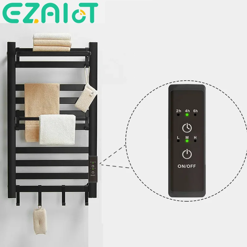 Rack Timer Thermostat Smart Switch Heater For Towel Rail Black,silver,white Bath Towel Dryer