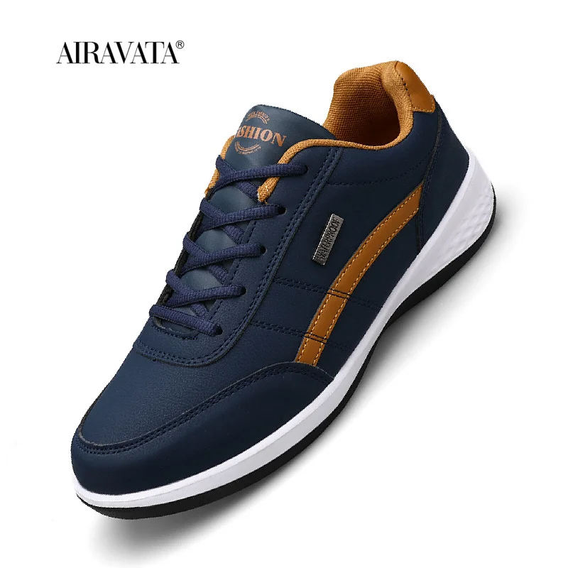 Men PU Leather Casual Shoes Trend Italian Breathable Leisure Male Sneakers Non-slip Footwear Man Vulcanized Shoes