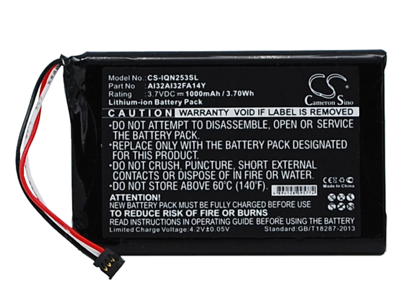 

Cameron Sino 1000mA Battery for Garmin Nuvi 2589LMT, Nuvi 2589LMT 5-inch, Nuvi 2597LMT AI32AI32FA14Y