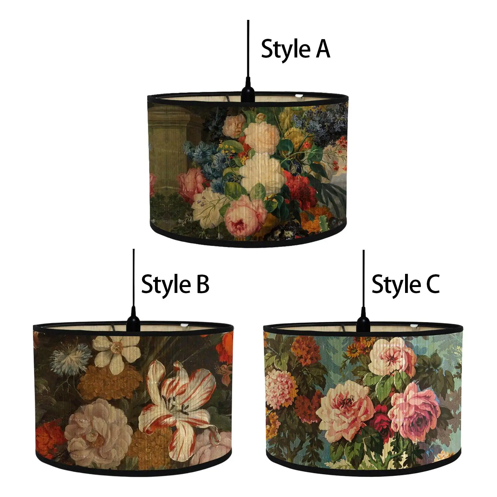 

Drum Lamp Shade 12" Top x 12" Bottom x 8" High Vintage Hand Craft Drum Lampshade Light Cover for Chandeliers Living Room