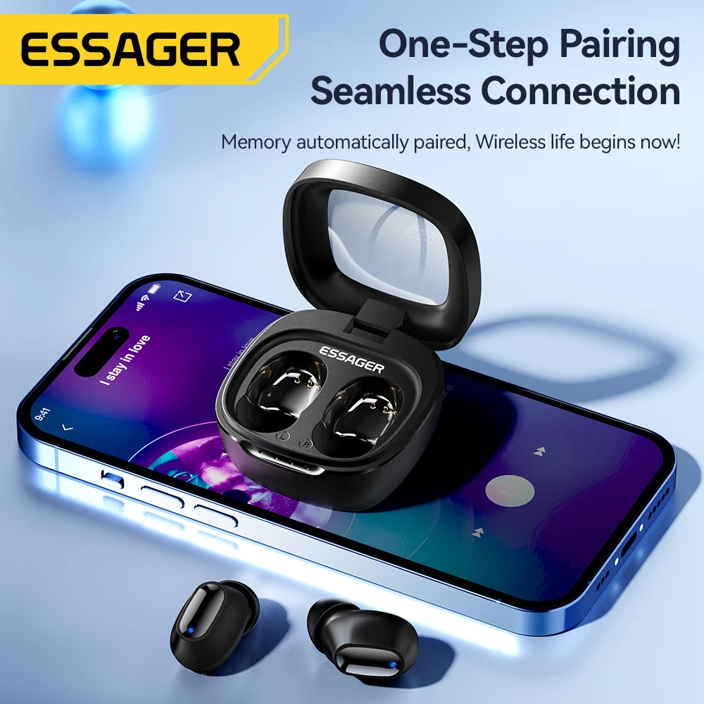Фото Essager TWS Bluetooth5.3 Наушники с шумоподавлением Настоящая беспроводная стерео спортивная гарнитура-вкладыш с микрофоном №5