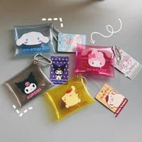 kawaii sanrioed mymelody cinnamoroll kuromi onpompurin cute jelly coin purse card holder keychain pendant storage bag gift toy