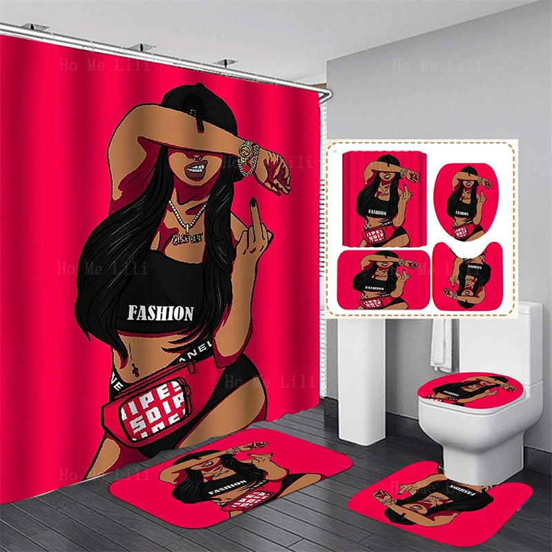 Набор штор для душа африканской женщины ковер ванной коврики туалета