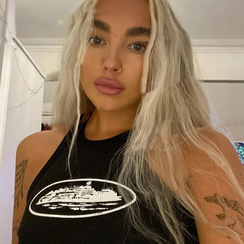 

Summer grunge 90s women t shirt streetwear Aesthetic crop tops Harajuku American female clothing Sexy Gothic Slim y2k Tank Tops