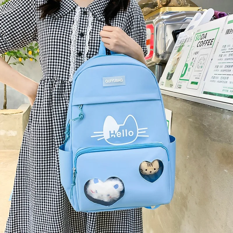 4 шт./компл. рюкзак для девочек старшей школы Модный милый школьный ранец