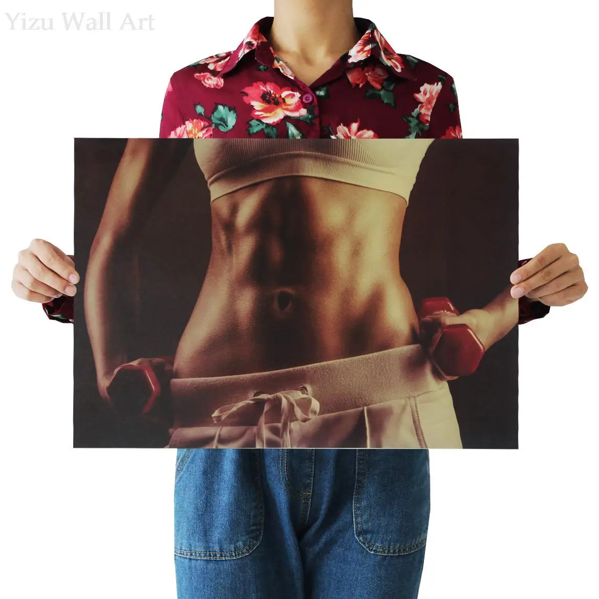 

Beautiful Girl Fitness Sexy Kraft Paper Poster Cool Figures Minimalist Aesthetic Wall Sticker Prints Living Room Decoration