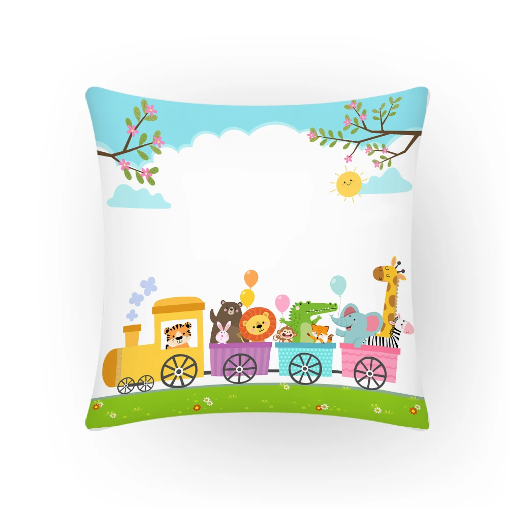 

Cartoon Pillow Cover Polyester Linen Material Modern Home Decoration Nordic Velvet Cushion Covers Decorative Animal Sofa E2353