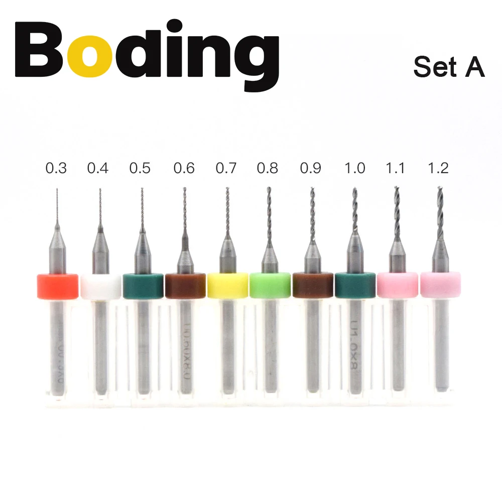 BODING 10 шт./компл. от 0 3 мм до 1 2 мини-сверло для печатных плат из карбида