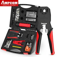 ampcom networking tool kit crimping tool punch down tool rj45 modular plug cable plier cutter wire internection tester