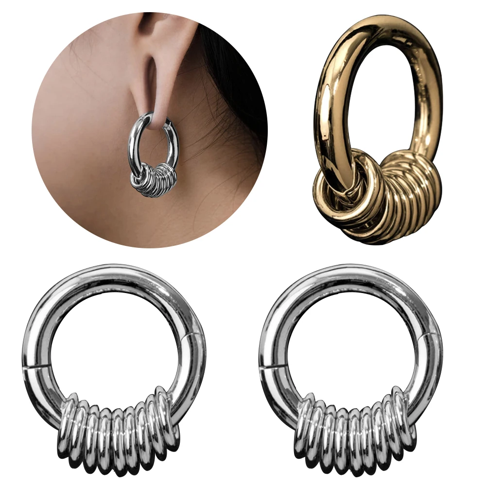 Vanku-Piercing de acero inoxidable para oreja, 2 piezas, Popular, colgador de oreja, pesas para tapones de lóbulo estirado, joyería