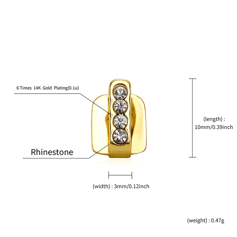 1 шт. хип-хоп зубы Grillz для мужчин и женщин полая кепка с двойным зубом
