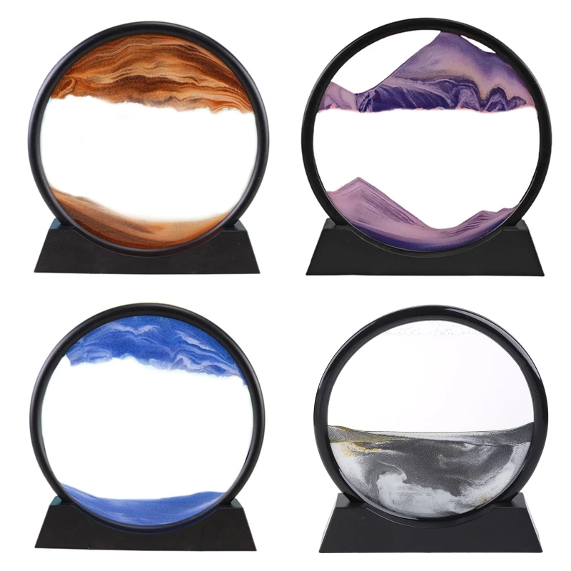 

Flowing Sand Painting 3d Hourglass Decoration Flow Landscape Painting G5AB