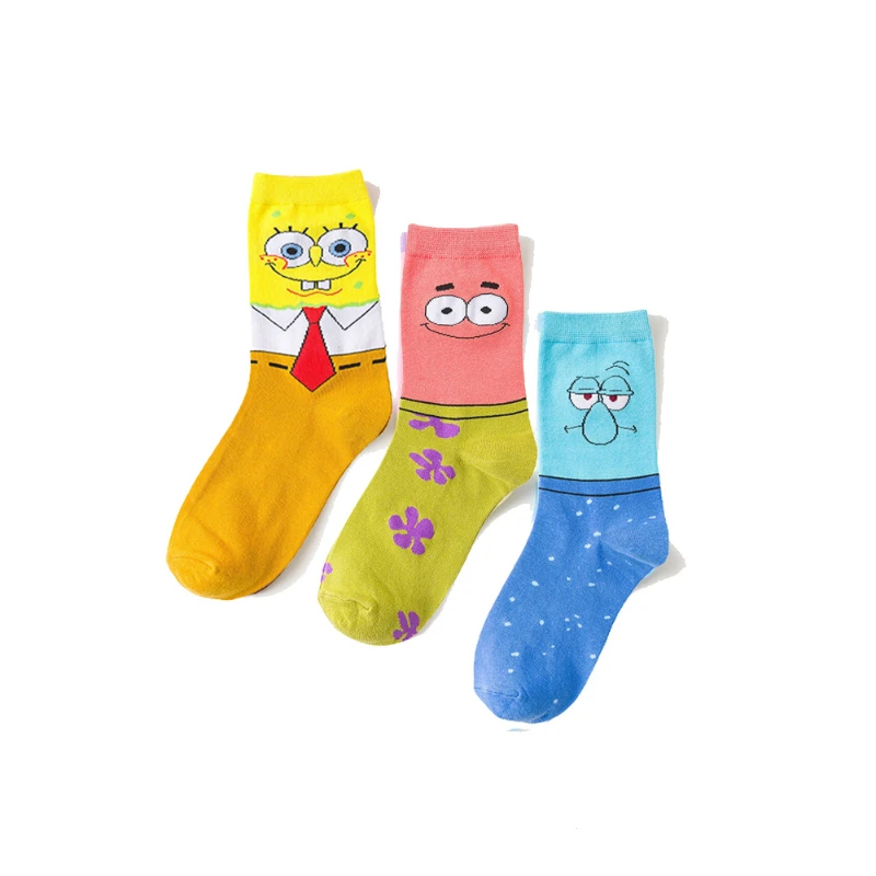 

New SpongeBob SquarePants Funny Socks Cotton Pie Big Star Octopus Cute Personality Leisure Sports Couple Trendy Women Stockings