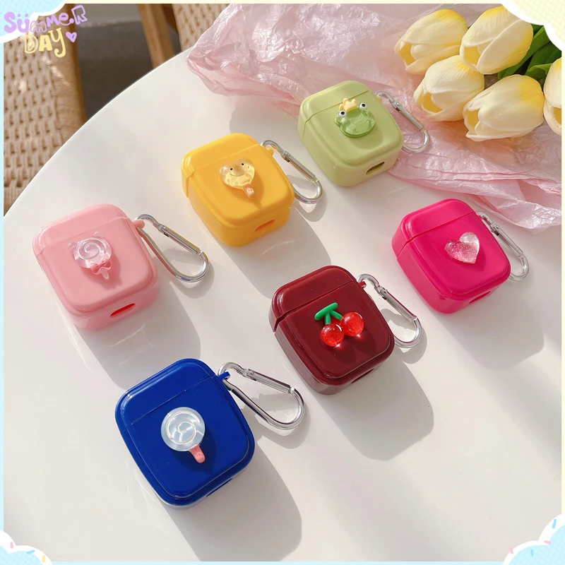 

Cute Lollipop Frog Love Cherry Candy Colors Case for Apple AirPods 2 3 Generation Cover for AirPods Pro Protective Shell AirPod
