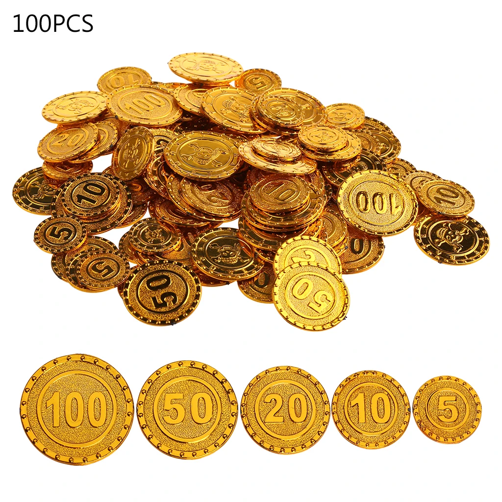 100 шт. золотые пиратские монеты |