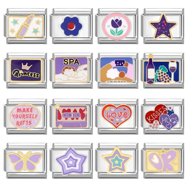 Фиолетовая серия FUNIQUE звезды винные бутылки с цветами итальянские