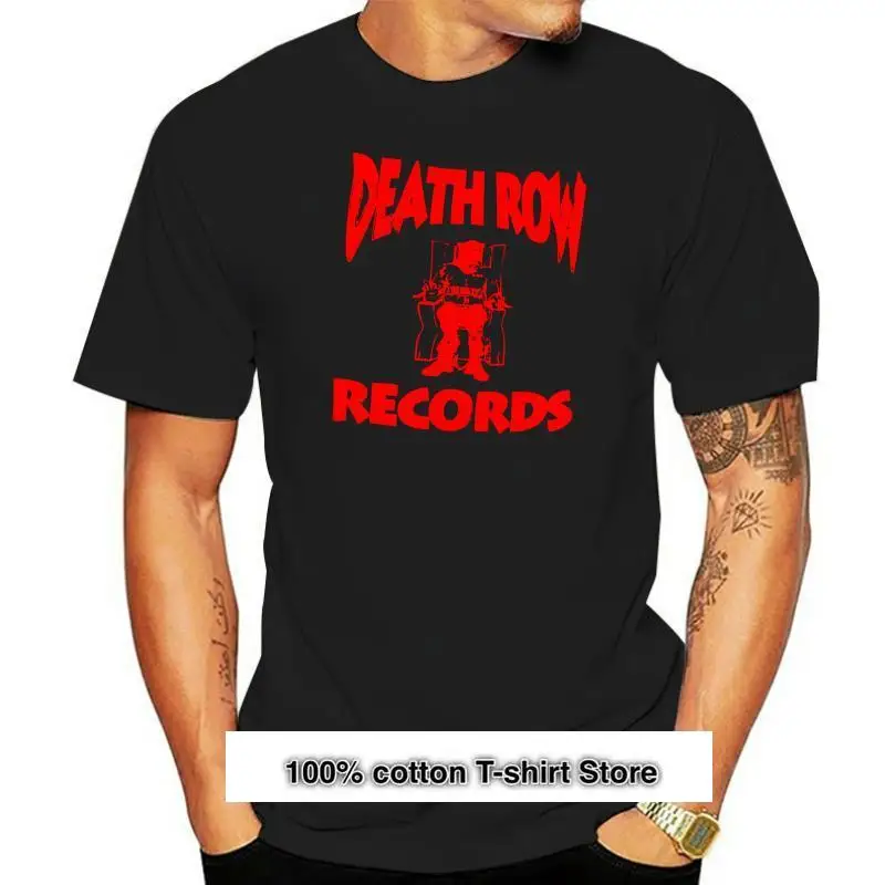 

Camiseta de Death Row Records, camisa de estilo clásico, Vintage, Rap, Hip Hop, Compton, California, color negro