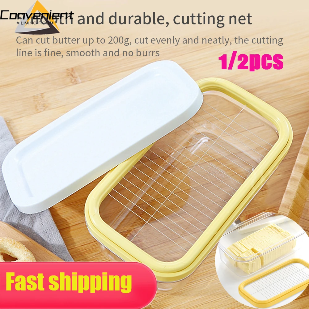 

Butter Box With Lid Rectangle Container Kitchen Refrigerator Food Sealing Storage Dish Butter Cutting Machine Cheese Container