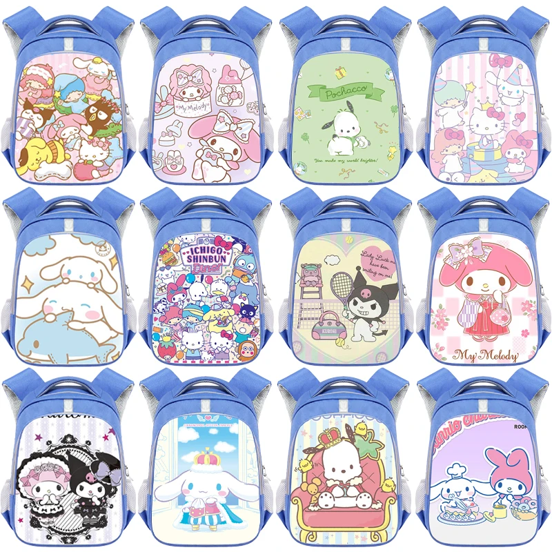 

Sanrioed Kawaii Anime My Melody Kuromi Cinnamoroll Hello Kittys Children's Schoolbag Cute Cartoon Burden-Reducing Backpack