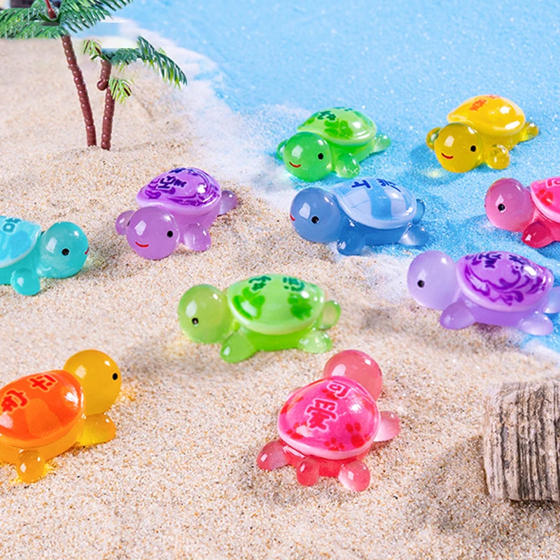 Мультяшная милая светящаяся удача богатство черепаха аквариум миниатюрная