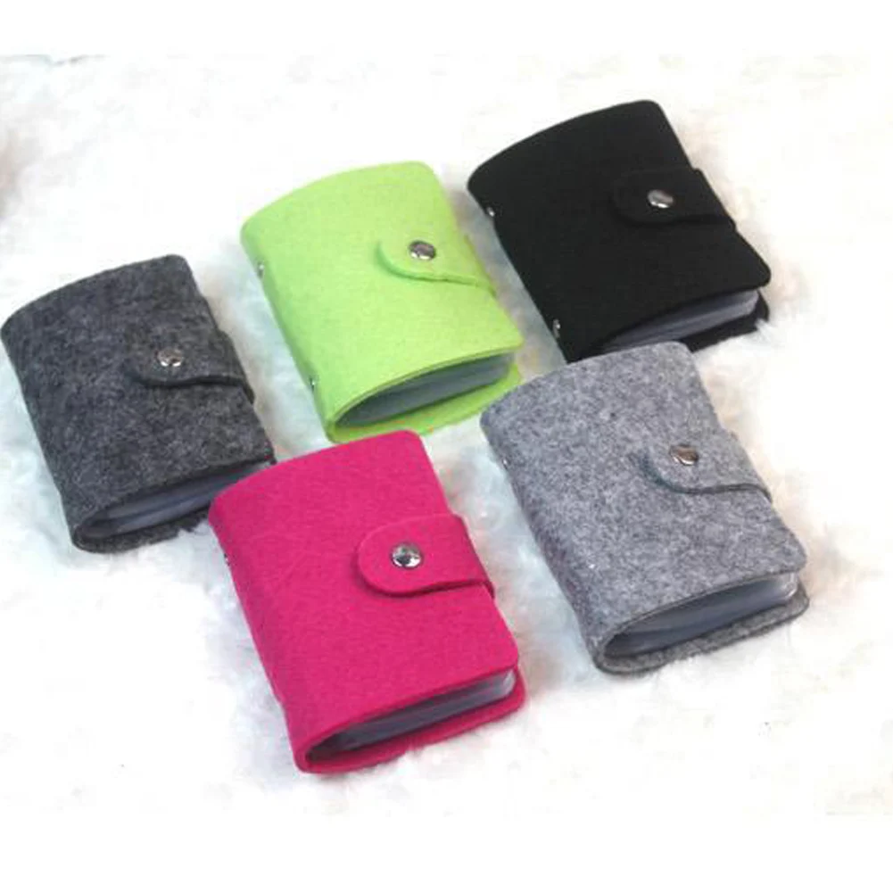 Cheap Wool Felt Mini Coin Purse Wallet Women Men Girl Change Bag Credit Card ID Holder Wallets Mini Bag Felt Retro Bag