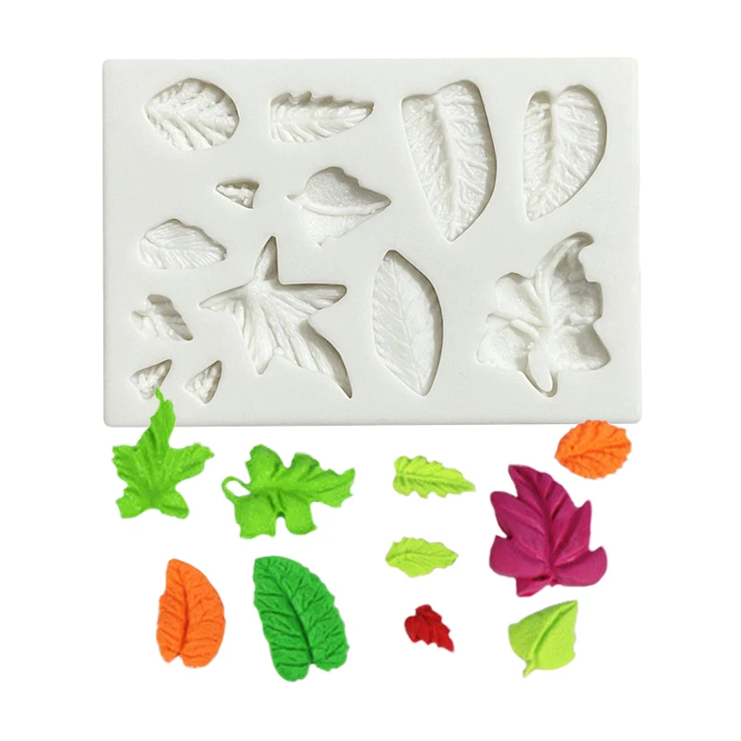 

Силиконовая форма в форме листьев, сахарная форма для выпечки шоколадного кекса, инструменты для украшения торта из помадки