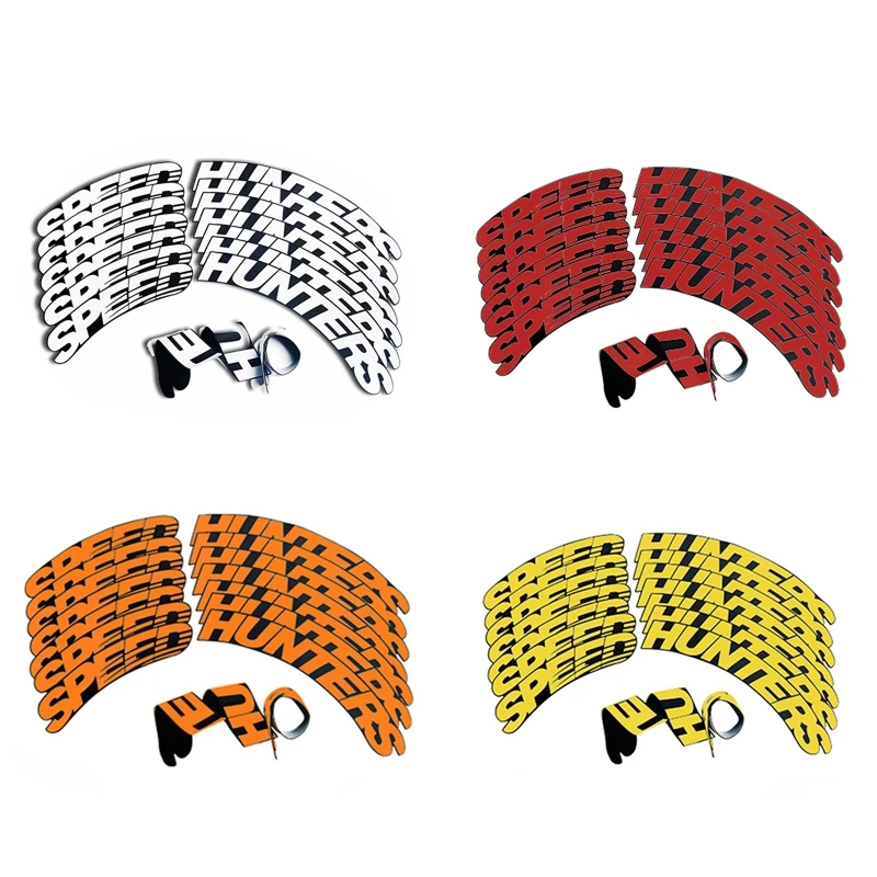 

16 Pcs Custom Car Stickers DIY Kit Speed Hunters Pattern Reflective Scooter Wheel Hub Cool Decal Logo Reflective Styling