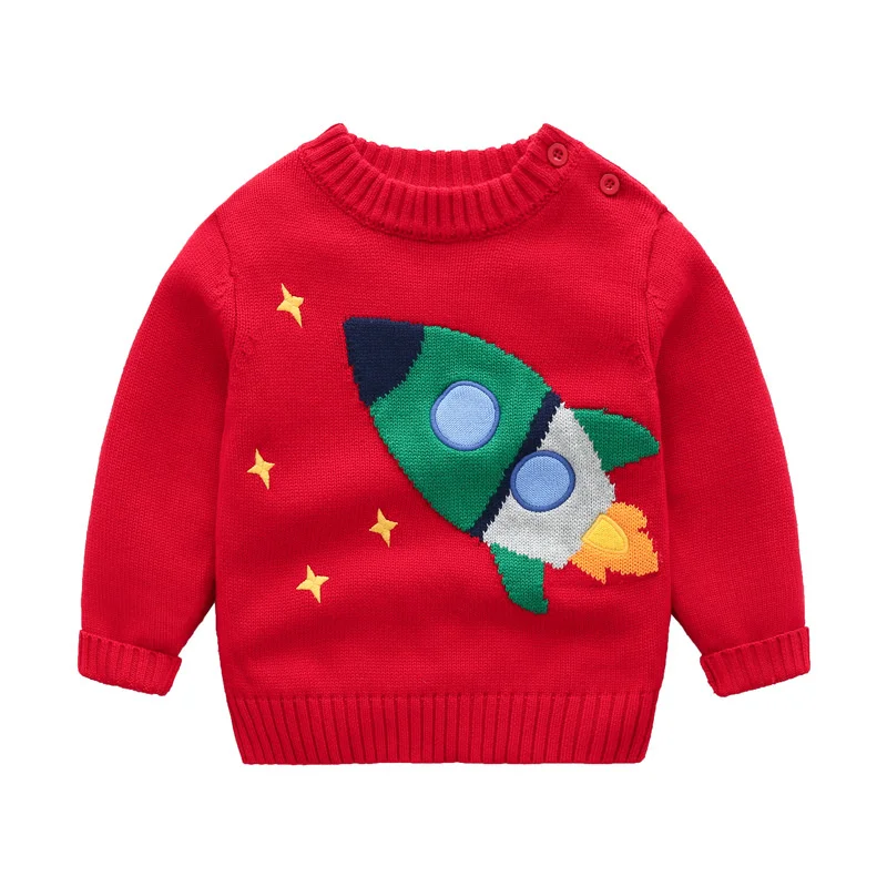 

Autumn Winter Children's Sweater Cotton Baby Boy Girl Knitted Sweater Long Sleeves Warm Cartoon Baby Christmas Clothes
