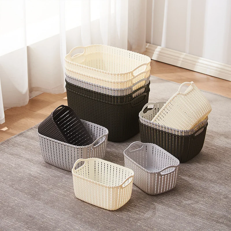 

Snack Imitation Rattan Woven Bedroom Storage Basket Desktop Storage Basket Bathroom Shower Basket Dirty Clothes Basket