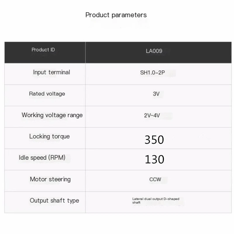Двигатель N20-10D с двумя боковыми выходами 130 об/мин (1 шт.) - LA009 для стандартной