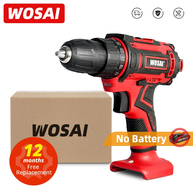 WOSAI QY Series 20V Cordless Drill Screwdriver Mini Wireless Power Driver 25+1 Torque Settings Lithium-Ion Battery