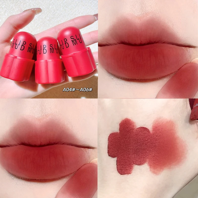 

6 Color Sexy Red Lip Mud Waterproof Moisturizing Lip Glaze Tint Longlasting Mousse Matte Lip Gloss Velvet Canned Lipstick Makeup