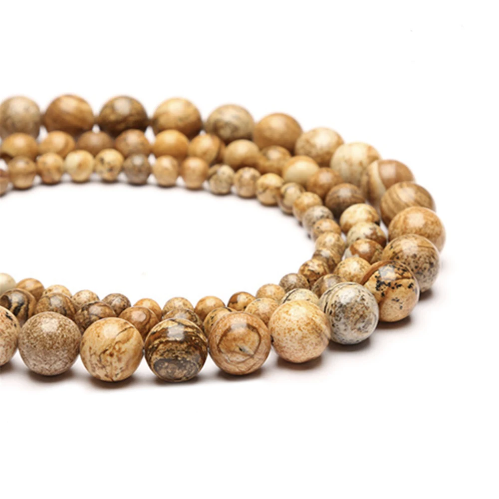 

Natural Beautiful Picture Jaspe Round Loose Beads 4/6/8/10/12mm For Jewelry Making DIY Bracelet Necklace