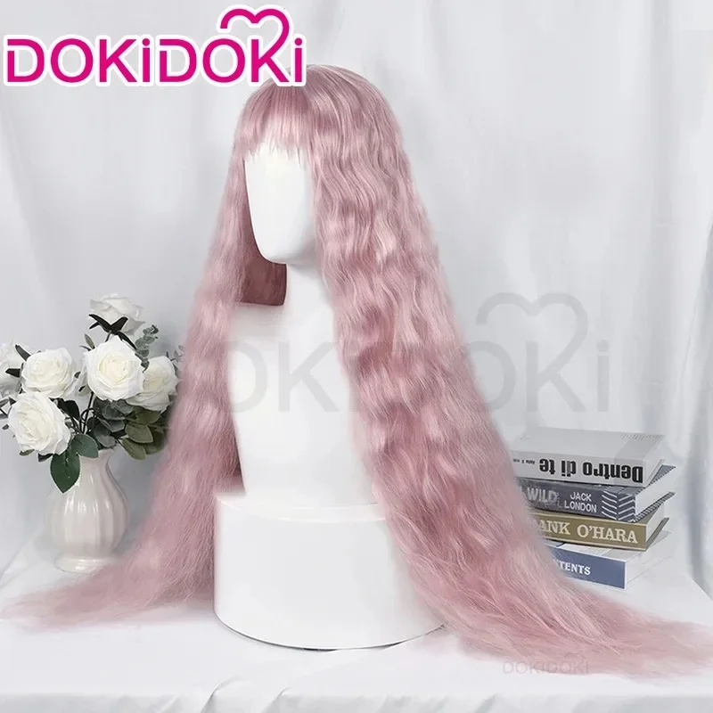 Фото Новый костюм для косплея на Хэллоуин 2026 года В НАЛИЧИИ Аниме NANA DokiDoki Женский длинный 100 см розовый кудрявый парик Рейры Серизавы в комплекте с бесплатной шапочкой для парика AABA №2