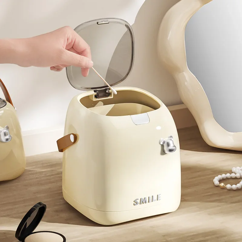 2 л роскошный Настольный мусорный бак маленькая бумажная корзина с ручкой