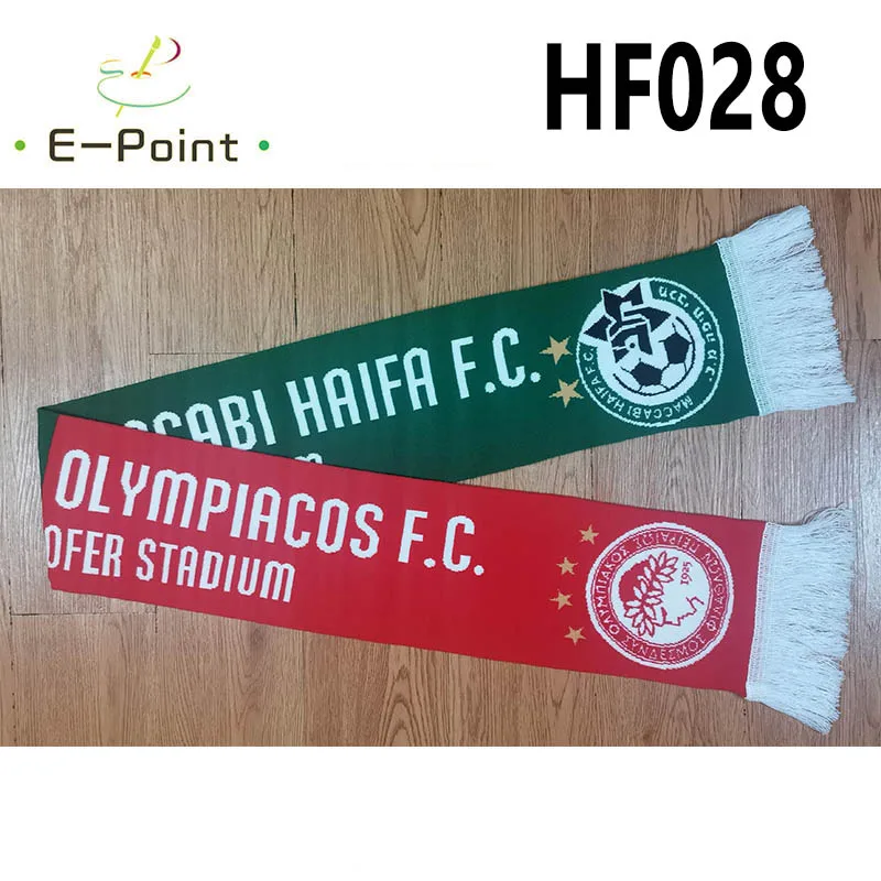 

145*18 см Размер половина Maccabi HAIFA половина олимпиаки FC шарф для фанатов двухсторонний вязаный