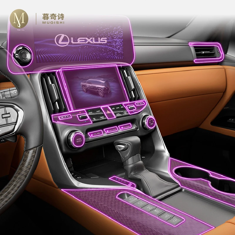 

For Lexus LX 600 2022-2023 Car Interior Film Dashboard piano board Shift center console Anti-scratch transparent TPU PPF Film