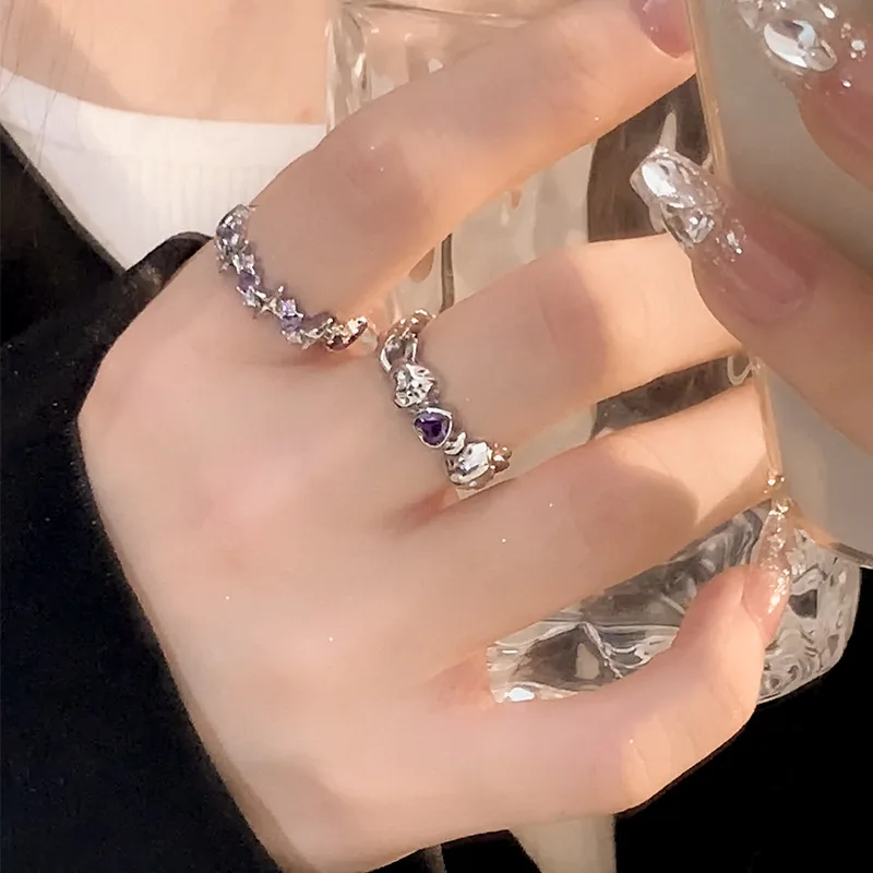 Винтажное регулируемое кольцо со звездой и кристаллами модные блестящие кольца