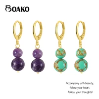 boako 925 sterling silver earrings shiny multicolor chalcedony random texture hoop earrings for women jewelry gift joyero brinco