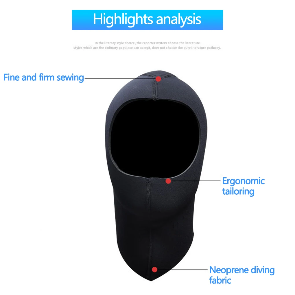 

Scuba Caps Swimming Hood with Shoulder High Elastic Ear Protection Spearfishing Snorkeling Equipment Bathing Wetsuit Hat m