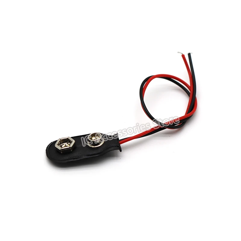 

30pcs Battery holder Safety battery button 9V battery button with cable I-type with red and black connecting wire, cable length
