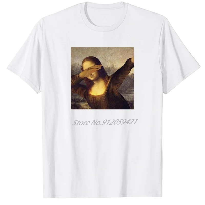 

Mona Lisa Hiphop fashion Classic Art graphic t shirts oversized t shirt short sleeve t-shirts Harajuku Streetwear T-shirt men