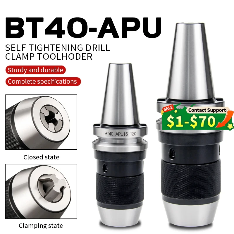 Высокоточный сверлильный патрон BT30/40, самозатягивающийся зажим, держатель инструмента 0,003 мм, совместимый с APU08 APU10 APU13