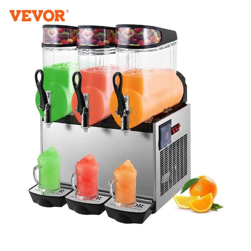 

VEVOR Commercial Slushy Machine 1/2/3x12L Slush Maker Frozen Drink Dispenser Ice-Cool Juice Smoothie Making Kitchen Appliance